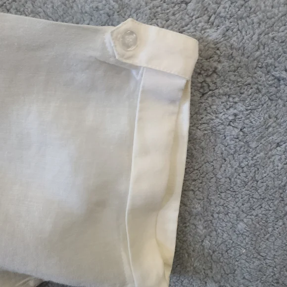 *$$$ DROP* LINEN White  Short Sleeve Shirt. Brand INSERCH - Picture 5 of 13